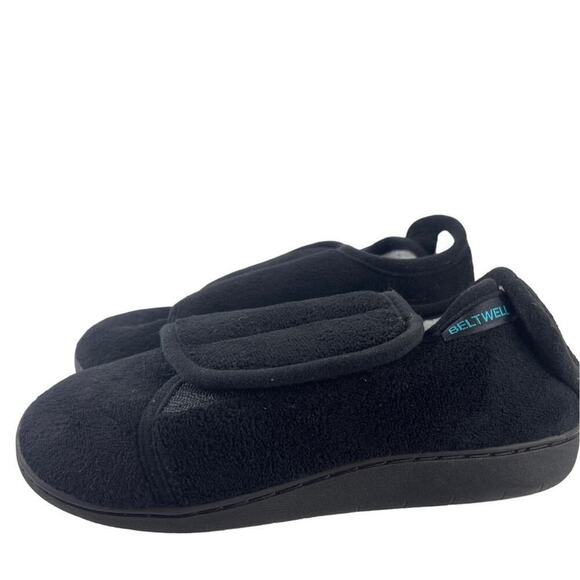 Beltwell Super Comfy Edema Circulation Warm Plush Fleece Slippers Black 7.5/8 - Picture 1 of 14